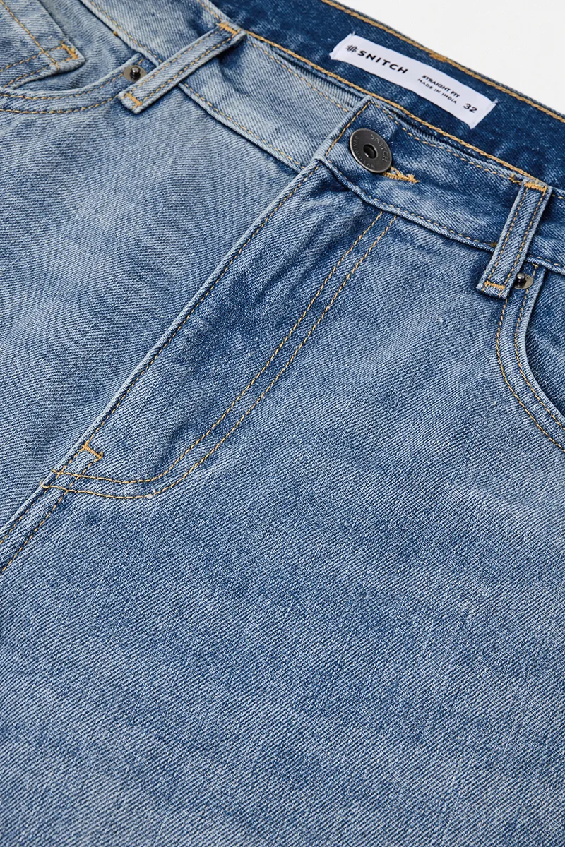 Snitch Straight Fit Washed Jeans image 6