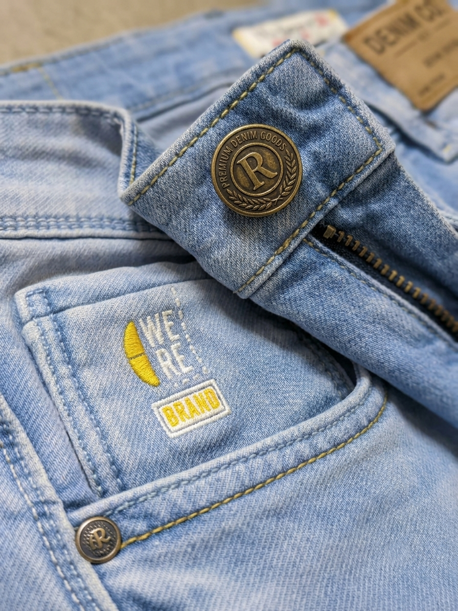 Rivvets Light Blue Washed Denim Jeans image 5